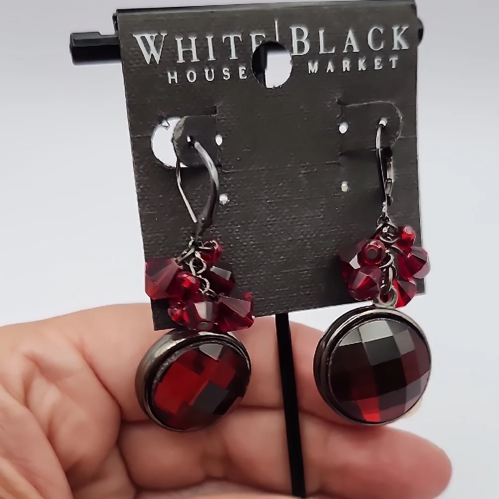 Red Crystal Earrings - Picture 6 of 8